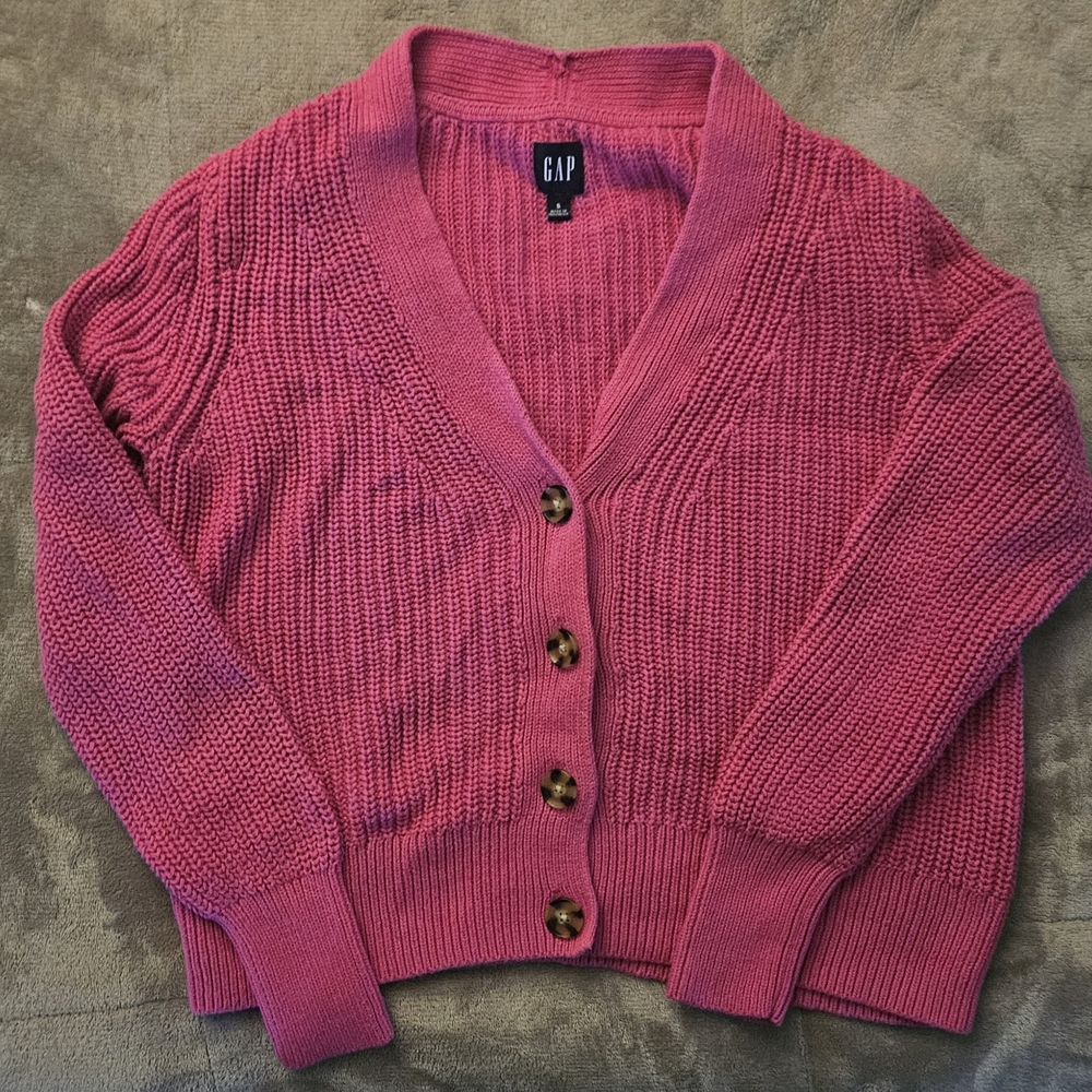 GAP Women's Pink Cardigan Sweater